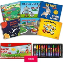Mythriva Çınar Defter 6 Adet Küçük Boy 20 Yaprak Perforajlı Resim Defteri Erkekler Için Özel Karışık Figürlü Kapaklı Pastel Boya Hediyeli
