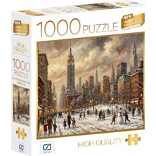 Mythriva Kar Altında New York 1000 Parça 2,2mm Kalınlık 48X68CM Profesyonel Hobi Puzzle Yapboz Serisi