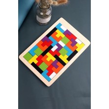 Mythriva Ahşap Puzzle Tetris Oyunu Eğitici Ahşap Oyunu Yapboz Oyunu