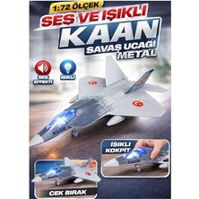 Mythriva 1:72 Metal Kaan Savaş Uçağı, Sesli Işıklı Çek Bırak Oyuncak, Gerçekçi Model Jet Uçak LRS79898799852006550