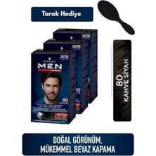 Mythriva Men Perfect 80 Kahve Siyah Erkek Saç Boyası 3’lü Set + Tarak Hediyeli