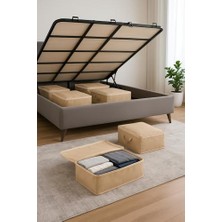 Mythriva Formeya 6 Adet Büyük Boy Yatak Baza Altı Çok Amaçlı Hurç 64 x 45 x 22 cm (Kahverengi)