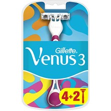 Mythriva Gillette Venus Tek Kullanımlık Kadın Tıraş Makinesi, 6 Tıraş Makinesi, 3 Kat Bıçak Ağzı ile