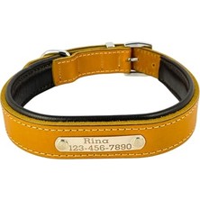 Mythriva Kişiselleştirilmiş Hakiki Klasik Deri Köpek Tasma (Taba, Xl)