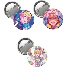 Mythriva Hatsune Miku Pjsekai Project Sekai Colorful Anime Buton Rozet 3 Adet 37MM Tenma Tsukasa