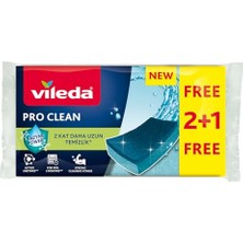 Mythriva Vileda Pro Clean Aktif Enzimli Düz Sünger, 3’lü Paket