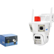 Radex RX-45AI 4g Sım Kartlı Ip Güvenlik Kamerası 3 x 3mp Ptz Beyaz