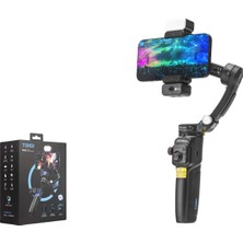 Hadron M06 3 Eksenli Gimbal Selfie Çubuğu Aı Takipli Işıklı Mikrofonlu Bluetooth Tripod Siyah