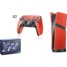 Hadron GS6R Ultra Retro Oyun Konsolu HDMI Çift Gamepad Seti 128 GB Hafıza Kartlı 2.4g Kablosuz Kırmızı