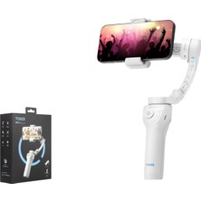 Hadron M01 3 Eksenli Gimbal Selfie Çubuğu Aı Takipli Işıklı Bluetooth Tripod Beyaz