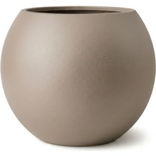 Mythriva Zevli Dekoratif 27L Küre Saksı Ø35 cm (Sahra Kumu) • Beton Görünümlü Modern Salon ve Bahçe Saksısı
