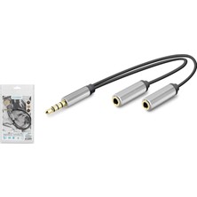 Hadron HDX1087 3.5 mm Kulaklık Mikrofon Ayırıcı Kablo 23 cm Siyah