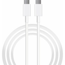 Schitec 6A 100W Type-C To Type-C 2 Metre Data ve Şarj Kablosu Hızlı Şarj Destekli Beyaz