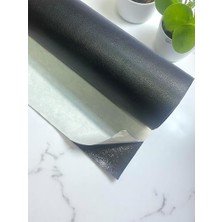 Mythriva Varan Tekstil Yapışkanlı Siyah Suni Deri Kumaş 100 * 140 cm