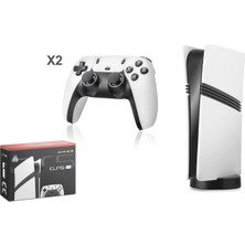 Hadron Gs5 Pro Retro Oyun Konsolu HDMI Çift Gamepad Seti 128 GB Hafıza Kartlı 2.4g Kablosuz Beyaz