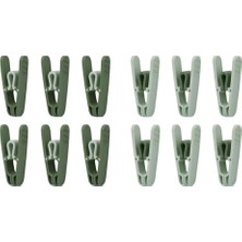 Mythriva Çamaşır Mandalı, Yaysız Plastik, Paslanmaz, Dayanıklı, Renkli, 12 Adet (12, Açık Yeşil - Koyu Yeşil)