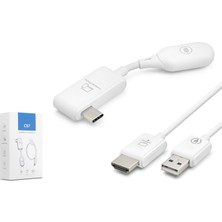 Hadron HDX1390 Type-C Verici HDMI Alıcı Kablosuz Görüntü Aktarım Seti 1080P 50 M Beyaz