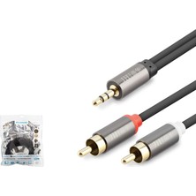 Hadron HDX1070 3.5 mm To 2 Rca Ses Kablosu 10 M Siyah