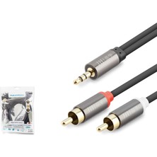 Hadron HDX1068 3.5 mm To 2 Rca Ses Kablosu 3 M Siyah