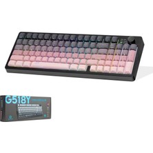 Good Pro G518YP Tri Mode Gaming Klavye Rgb Sessiz 95 Tuş Pembe
