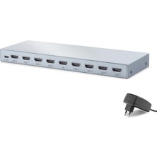 Hadron HDX1433 HDMI Splitter Edıd 8k 60 Hz 1 Giriş 8 Çıkış Gri