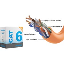 Nodar ND2004 Cat6 Utp Ethernet Kablosu 24 Awg 0.50 mm Cca 305 M Turuncu