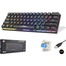 Hadron G509B Mekanik Gaming Mini Klavye Blue Switch Rgb 61 Tuş Siyah
