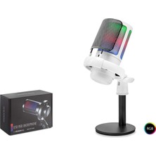 Hadron ME6SW Gaming Rgb Masaüstü Mikrofon Mikser Kontrollü Type-C 192KHZ 24BIT Beyaz