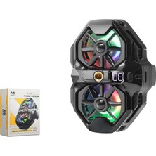Hadron DL21 Klipsli Telefon Soğutucu Çift Fanlı Rgb Ekranlı Tripod Bağlantılı Siyah