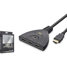Hadron HDX1439 HDMI Switch 4K Kablolu 3 Giriş 1 Çıkış Siyah