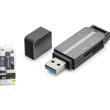 İetop Ietop HDX7054 USB Type-C 3.2 Gen1 Kart Okuyucu Sd Microsd 5 Gbps Gri
