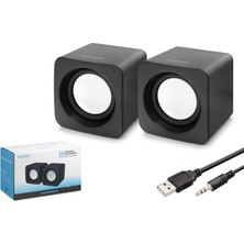 Hadron HD6055 Masaüstü Hoparlör 2.0 Kanal USB 3.5 mm Siyah
