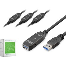 Hadron HDX7565 USB 3.0 Active Repeater Uzatma Kablosu 25 M Siyah