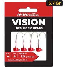 Han Fishing Hanfish Vision Ned Rig Red Uv Jighead