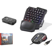 Hadron K191 Android Harmonyos Uyumlu Mobil Oyun Klavye Mouse Dönüştürücü Seti Bluetooth 5.0 Rgb Siyah
