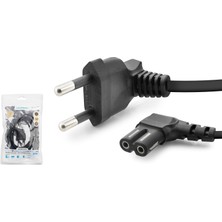 Hadron HDX5574 Teyp Güç Kablosu 2 Pin 1 mm 500W C7 Figure 8 L Tip 1.5 M Siyah
