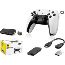 Hadron HD331 Retro Oyun Stick HDMI Çift Gamepad Seti 64 GB Hafıza Kartlı 2.4g Kablosuz Beyaz