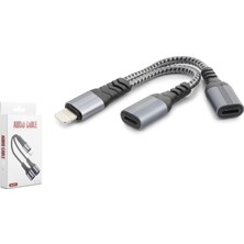 Hadron GJ013 Lightning Çift Çıkışlı Ayırıcı Kablo Siyah