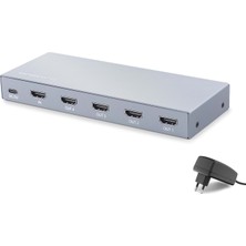 Hadron HDX1432 HDMI Splitter Edıd 8k 60 Hz 1 Giriş 4 Çıkış Gri