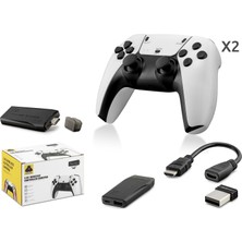 Nodar ND765 Retro Oyun Stick HDMI Çift Gamepad Seti 64 GB Kart Destekli 2.4g Kablosuz Beyaz