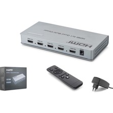 Hadron HDX1436 HDMI Quad Multi Viewer Kumandalı 4 Giriş 1 Çıkış Gri