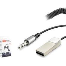 Hadron HD9005 Bluetooth 5.1 Ses Alıcı Adaptör USB Dahili 3.5 mm Aux Kablolu Handsfree Siyah