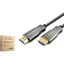 Hadron HDX2062 Fiber Optik HDMI 2.0 Kablo 8k 60 Hz 20 M Siyah Gri