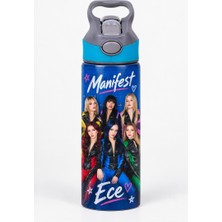 Aion Casa Kişiye Özel Isimli Manifest Temalı Mavi 650 ml Alüminyum Matara