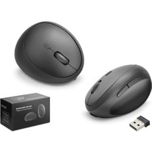 Nodar ND1210 Dual Mode Ergonomik Dikey Mouse 2.4 Ghz Bluetooth 3200 Dpı 6 Tuş Siyah