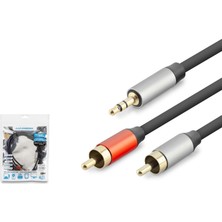 Hadron HDX1073 3.5 mm To 2 Rca Ses Kablosu 1.5 M Siyah