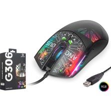 Good Pro G306C Rgb Gaming Mouse 7200 Dpı Soyut Art Desenli Siyah