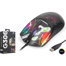 Good Pro G306B Rgb Gaming Mouse 7200 Dpı Geometrik Desenli Siyah