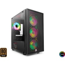 Mofan MF2900B Pc Gaming Kasa Beta 3 Seri 80 Plus 850W Power Supply 4x Argb Fan Siyah