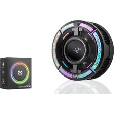 Hadron CX15 Manyetik Telefon Soğutucu Fan 15W Rgb Isı Göstergeli Siyah